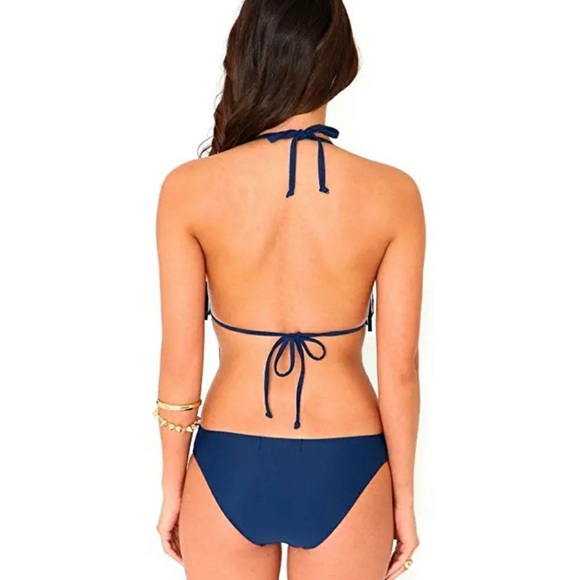 Navy Fringe Monokini Size L (Fits like a 8/10) - Picture 3 of 7